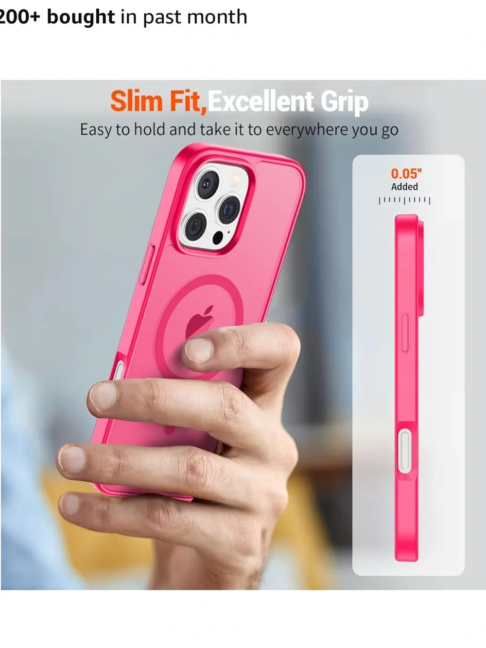 For Apple iPhone 16 pro max hot pink case with screen protector NWT